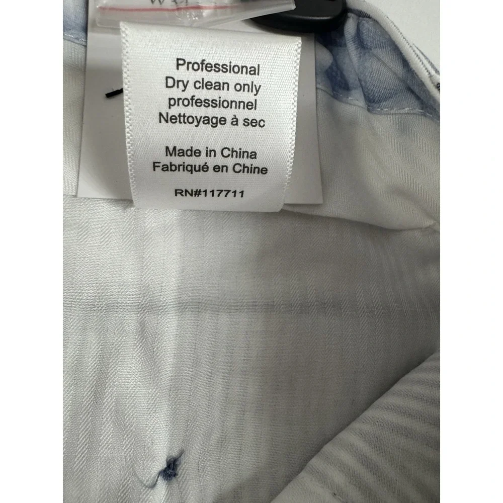 Paisley & Gray Blue White Seersucker‎ Stripe Dress Pants NWT Size 34x32 Slim Fit